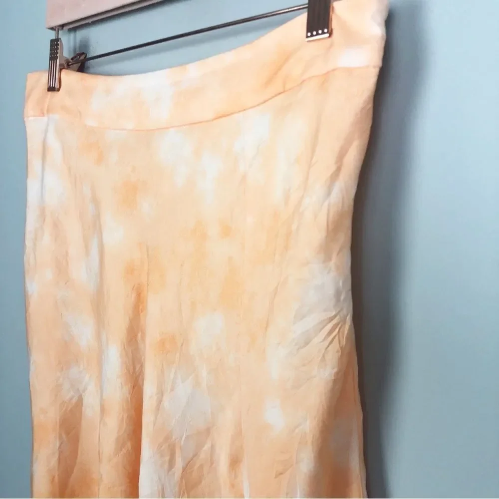 FREE PEOPLE | Martine Flirt Orange Tie Dye Mini Skirt W/ Slit Women’s Size 10